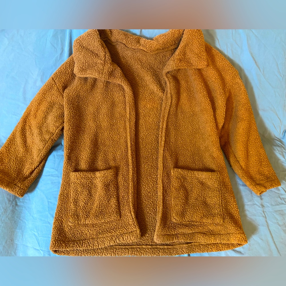 Orange Faux Sherpa Sweater (No Tags) - Size Small